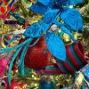 Floral^Craig Bachman Bright Blue Glittered Grass Spray