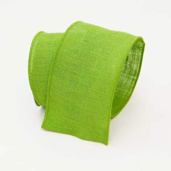 Spring Ribbon^Farrisilk Bright Lime Burlap, 4" X 10Yd