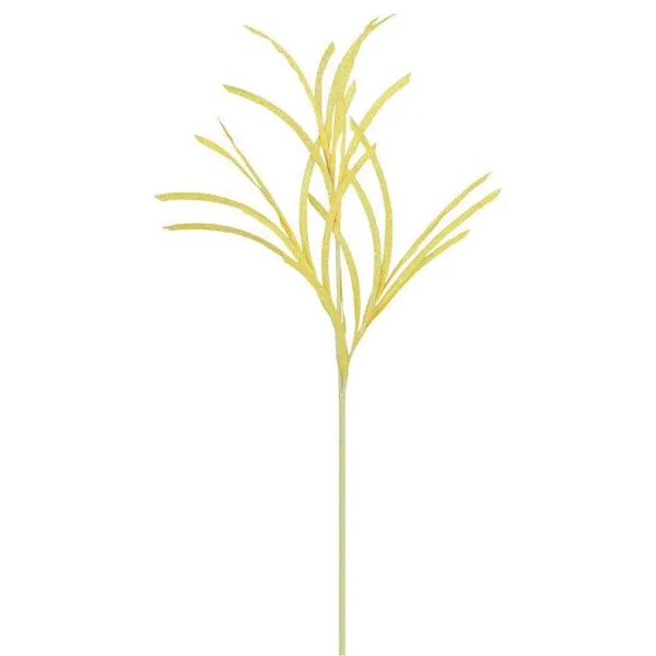 Floral^Craig Bachman Bright Yellow Glittered Grass Spray