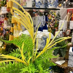 Floral^Craig Bachman Bright Yellow Glittered Grass Spray