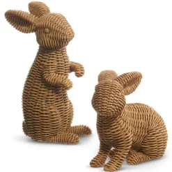Home Accents^RAZ Brown Basketweave Rabbits