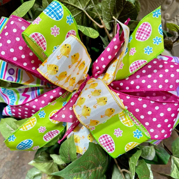Door Decor^* Cayce Easter Chick Embellishment Bow, Large