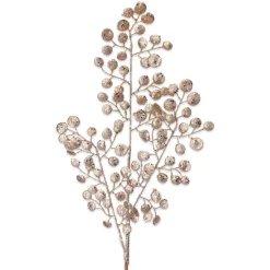Floral^Regency Champagne Glitter Mini Leaf Spray