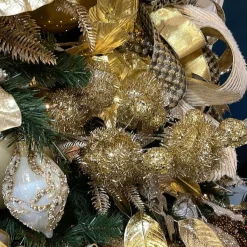 Floral^Creative Coop Champagne Tinsel Ball Pick