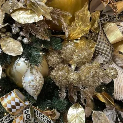 Floral^Creative Coop Champagne Tinsel Ball Pick