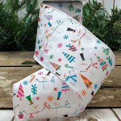 Ribbon^D. Stevens Cheerful Snowman Ribbon, 4" X 10Yd
