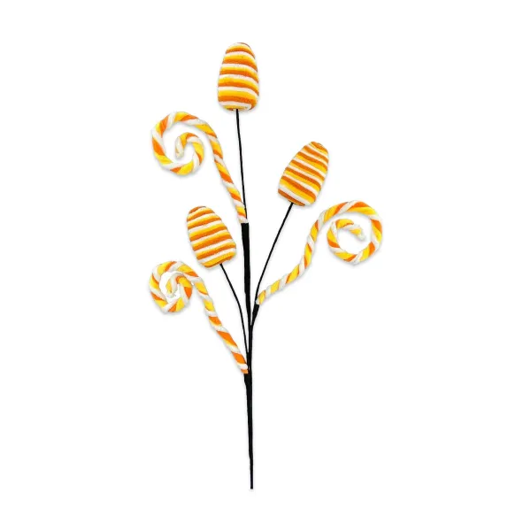 Sprays^Liberty Floral Chenille Candy Corn Curly Spray