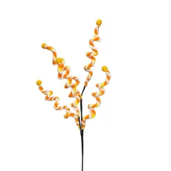 Floral^Liberty Floral Chenille Curly Spray, Yellow And Orange