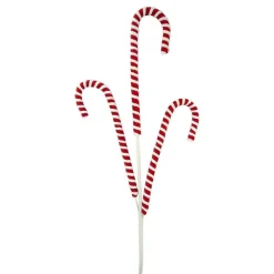 Floral^Liberty Floral Chenille Peppermint Candy Cane Spray