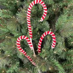 Floral^Liberty Floral Chenille Peppermint Candy Cane Spray