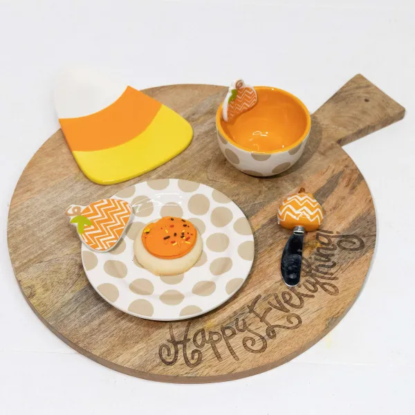 Kitchen & Dining^Coton Colors Chevron Pumpkin Appetizer Spreader By Happy Everything!