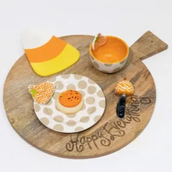 Kitchen & Dining^Coton Colors Chevron Pumpkin Embellishment Plate By Happy Everything!