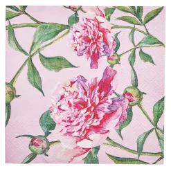 Spring^Sophistiplate Cocktail Napkin, Pink Peonies