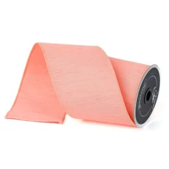 Spring Ribbon^Farrisilk Coral Dupion Ribbon, 4" X 10Yd