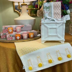 Easter^Two's Company Cottontail Table Runner With Bunny Pom Pom