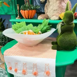 Kitchen & Dining^Two's Company Cottontail Table Runner With Bunny Pom Pom
