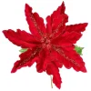 Floral^Regency Deluxe Red Velvet Poinsettia Stem, 28.5"
