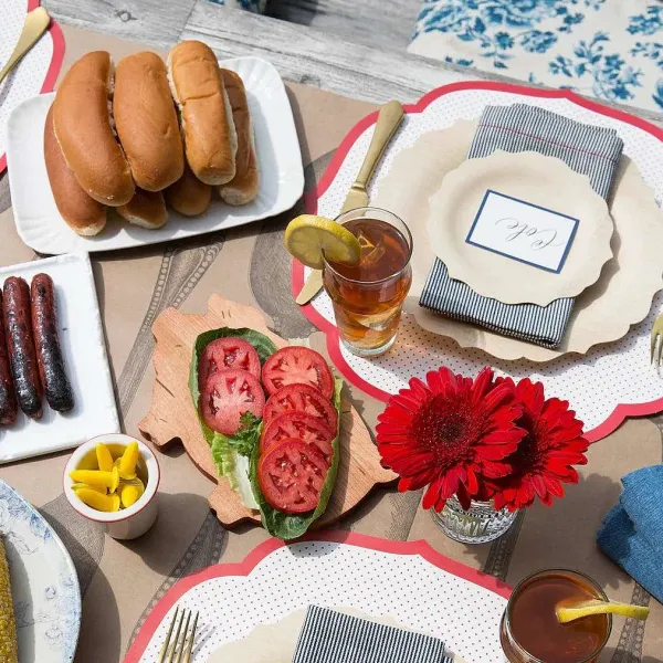 Party Diy^Hester & Cook Die Cut Red Swiss Dot Placemat Sheets