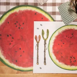 Kitchen & Dining^Hester & Cook Die-Cut Watermelon Placemat Sheets