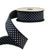 Ribbon^D. Stevens Dual Sided White Polka Dot On Black Ribbon, 1.5" X 10Yd