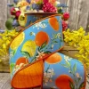 Ribbon^D. Stevens Dupion Watercolor Citrus And Blossoms Ribbon, 4"X 10Yd