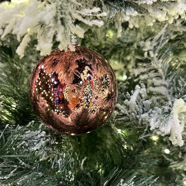 Ball Ornaments^Farrisilk Dusty Rose Shiny Ball Ornament, 4"