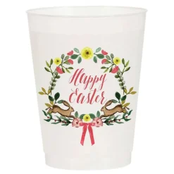 Party Diy^Sip Hip Hooray Easter Floral Wreath Frosted Cups