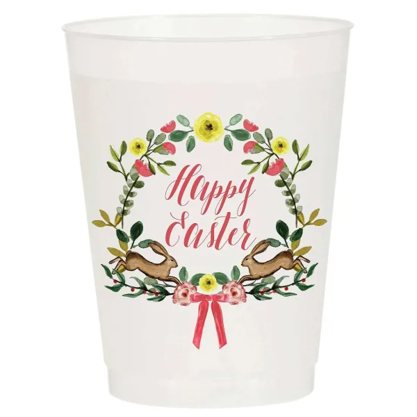 Party Diy^Sip Hip Hooray Easter Floral Wreath Frosted Cups