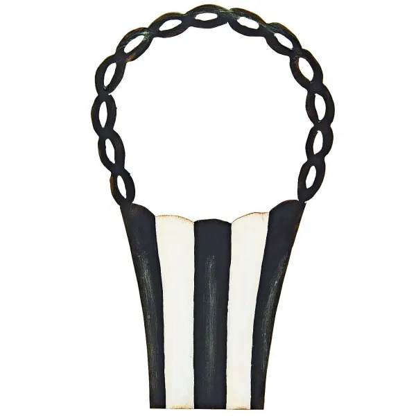Table Decor^The Round Top Collection Elegant Black & White Basket, Tall