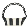 Table Decor^The Round Top Collection Elegant Black & White Basket, Short