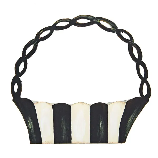 Decorative Containers^The Round Top Collection Elegant Black & White Basket, Short