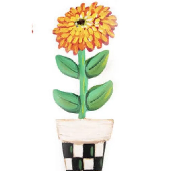 Spring Focal Points^The Round Top Collection Elegant Zinnia Pot