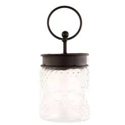 Kitchen & Dining^The Round Top Collection Embossed Glass Jar With Black Lid By