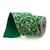 St. Patrick's Day^Farrisilk Emerald Cassia Acanthus Ribbon, 4" X 10Yd