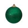 St. Patrick's Day^Farrisilk Emerald Green Glitter Ball Ornament, 6"
