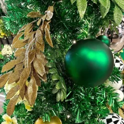Mardi Gras^Farrisilk Emerald Green Matte Ball Ornament, 6"