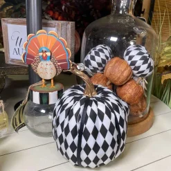 Figurines^Liberty Floral Fabric Harlequin Pumpkin, Large