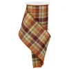 Ribbon^Craig Bachman Fall Woven Plaid With Metallic Thread Ribbon, 4" X 10Yd