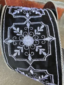 Spring^D. Stevens Faux Dupion Filigree Design In White And Black, 4