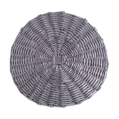 Kitchen & Dining^Beatriz Ball Faux Wicker Placemats, Gray