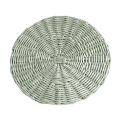 Spring^Beatriz Ball Faux Wicker Placemats, Sage