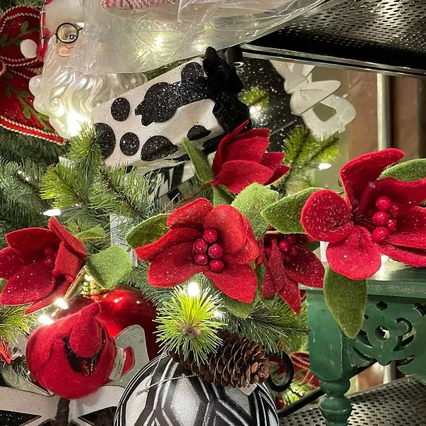 Sprays^Direct Export Co. Felt Poinsettia Spray