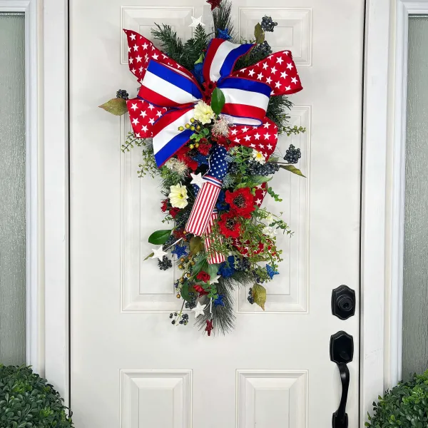Door Decor^* Firecracker Blooms Teardrop