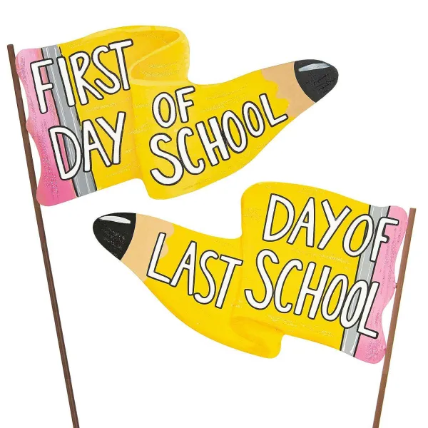 Pot Stakes^The Round Top Collection First & Last Day Of School Reversible Flag