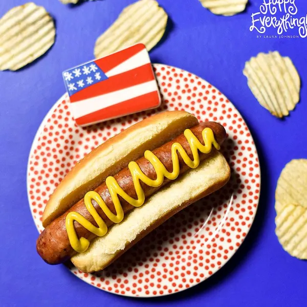 Table Decor^Coton Colors Flag Embellishment Plate By Happy Everything!