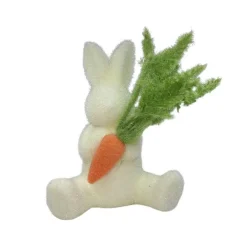 Figurines^180 Degrees Flocked Bunny With Carrot