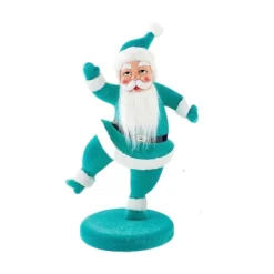 Figurines^180 Degrees Flocked Dancing Santa On Base