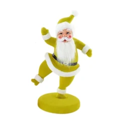 Figurines^180 Degrees Flocked Dancing Santa On Base