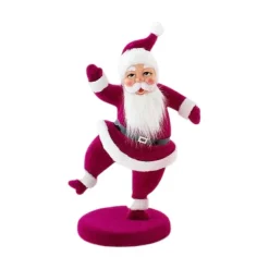 Table Decor^180 Degrees Flocked Dancing Santa On Base