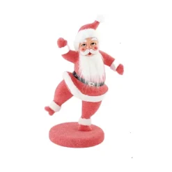 Focal Points^180 Degrees Flocked Dancing Santa On Base